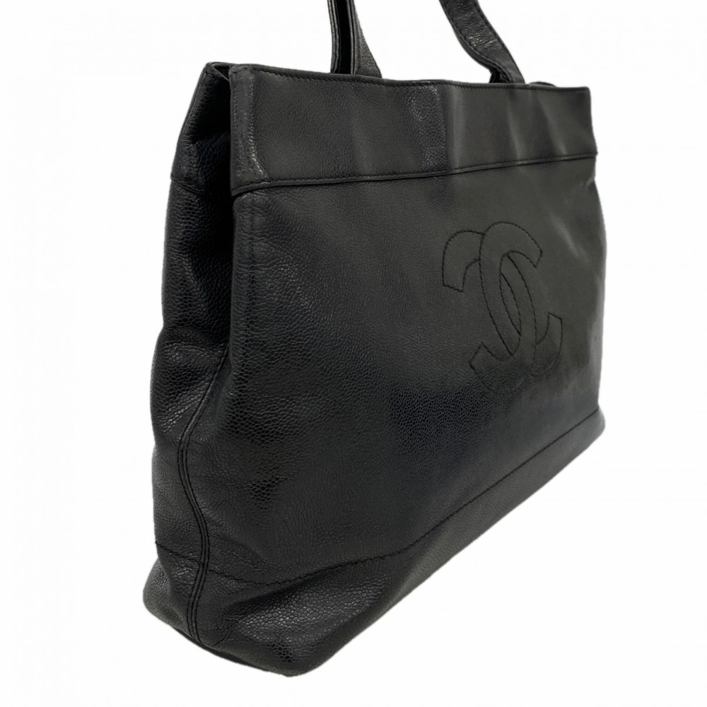 CHANEL Black Caviar Leather Tote Bag - Picture 2 of 10